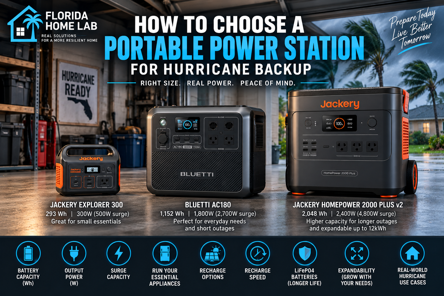 How to choose a portable power station for Florida hurricane backup